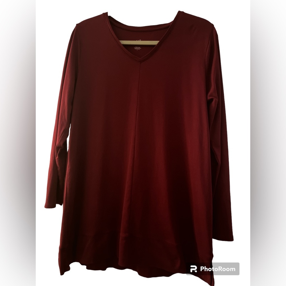 J Jill women’s size L with V neck and long sleeves.  100% pima cotton. EUC